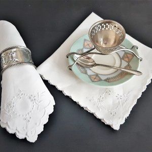 VTG Antique Pierced Egg Cup Napkin Holder Mixed Set Silverplate Art Deco